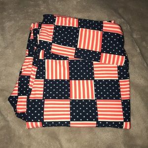 RARE! LuLaRoe OS American Flag Leggings